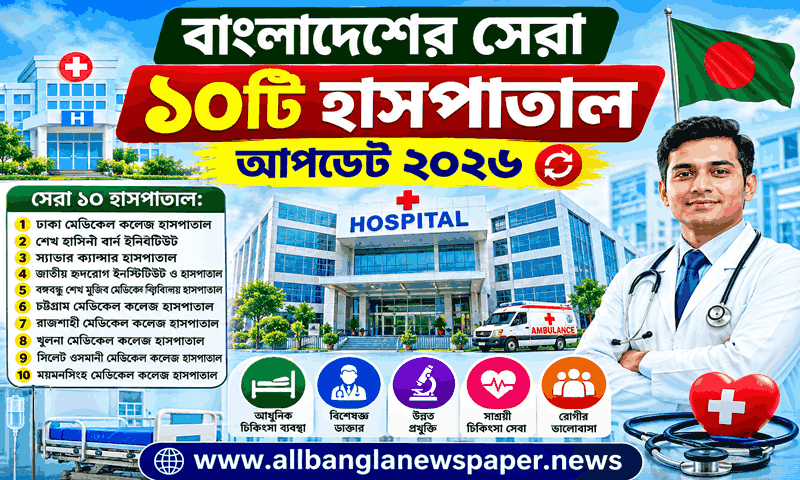বাংলাদেশের সেরা ১০ হাসপাতাল আপডেট ২০২৬
